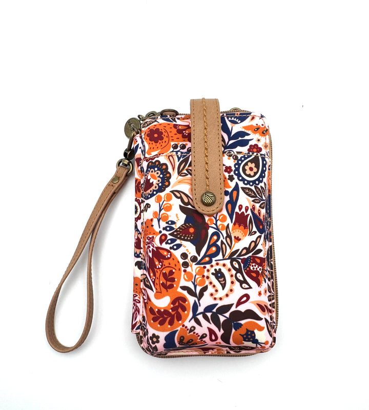 Pink Abstract Pattern Wallet/Wristlet/Crossbody Bag