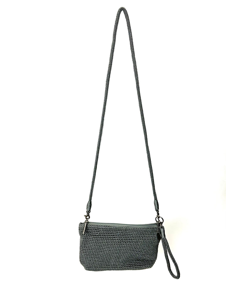 Blue-Gray Crochet Crossbody