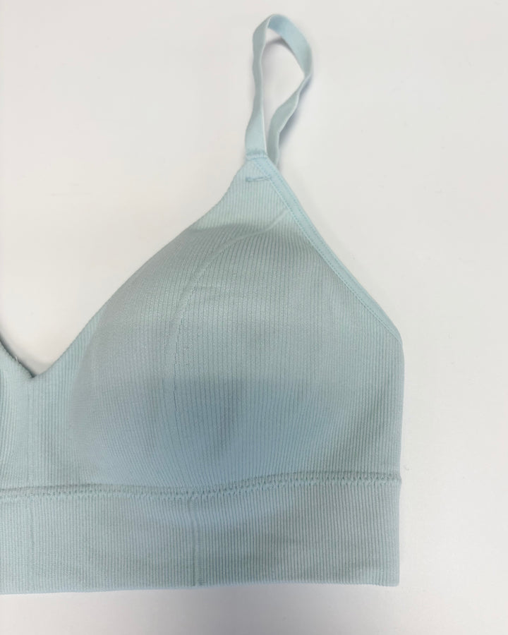 Starlight Blue V-Neck Sports Bra - Small