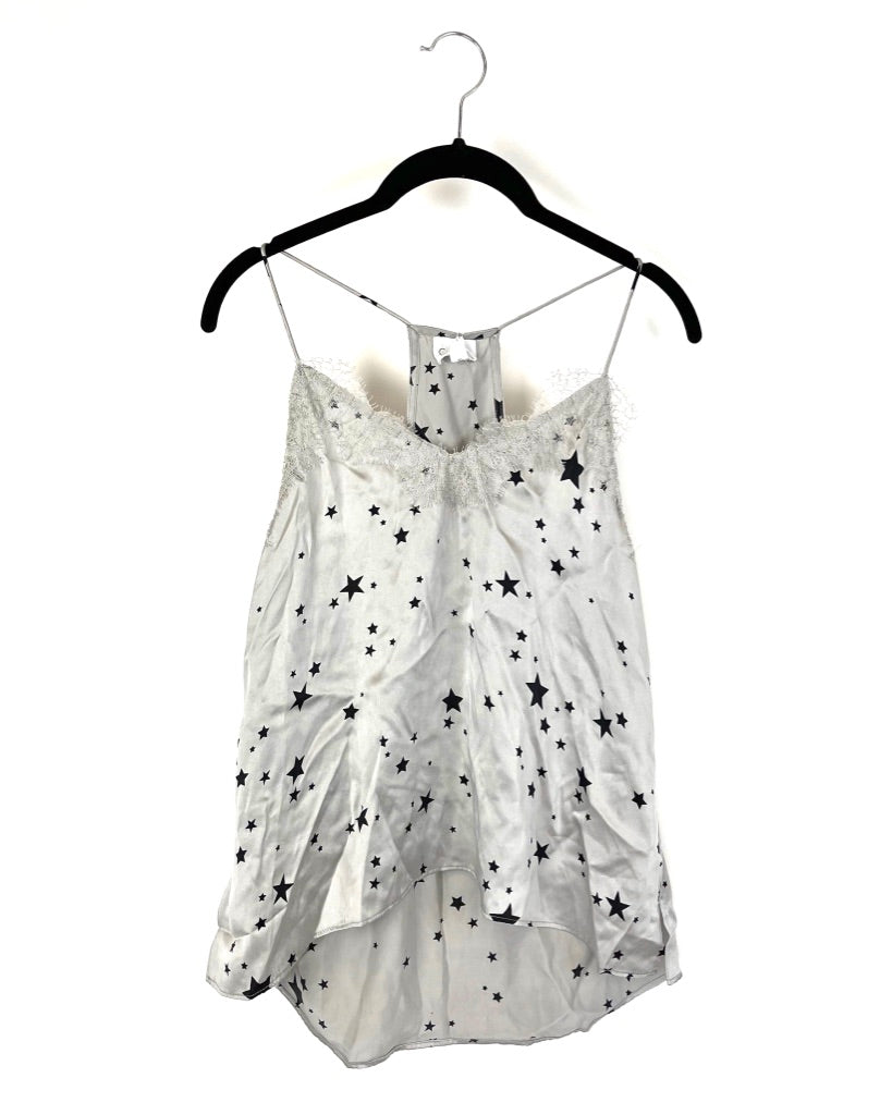 Grey and Black Lace Star Top - Size 2-4