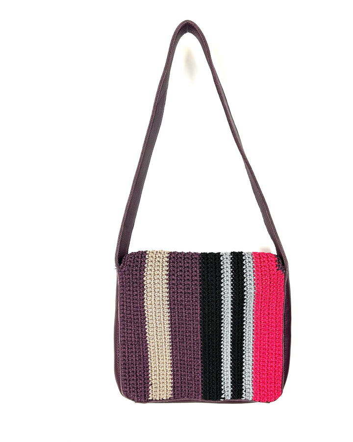 Purple Crochet Shoulder Bag