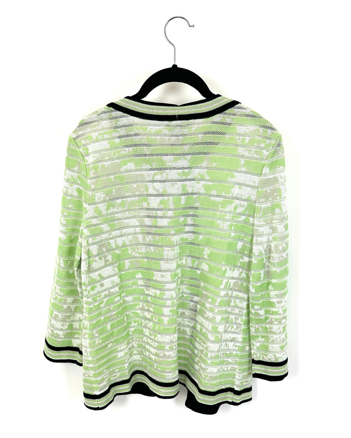 Light Green And White Cardigan - Size 2-4