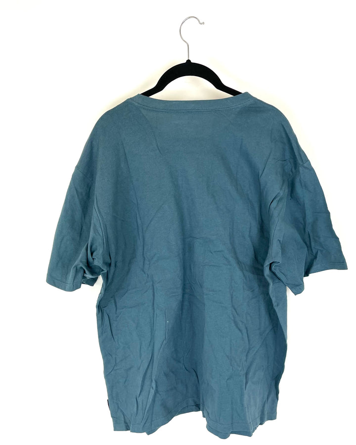 MENS Deep Teal T-Shirt With Front Pocket - Small