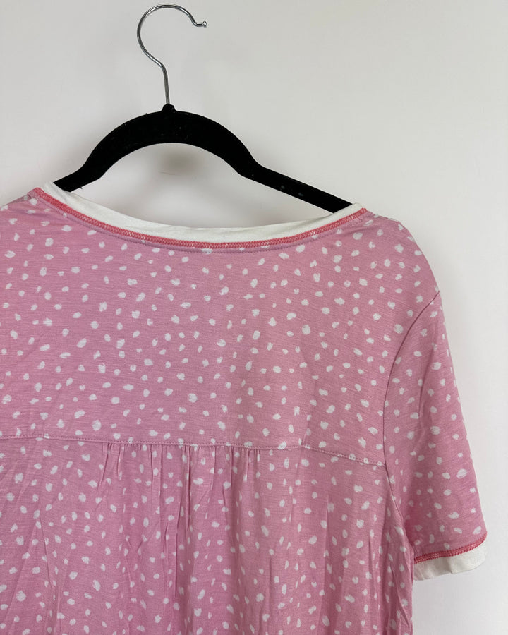 Pink Polka Dot Nightgown - Small