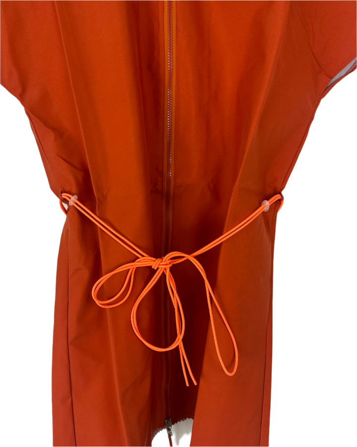 Orange Short Sleeve Raincoat With Bungee Belt - Size 2/4,  4/6, and 6/8