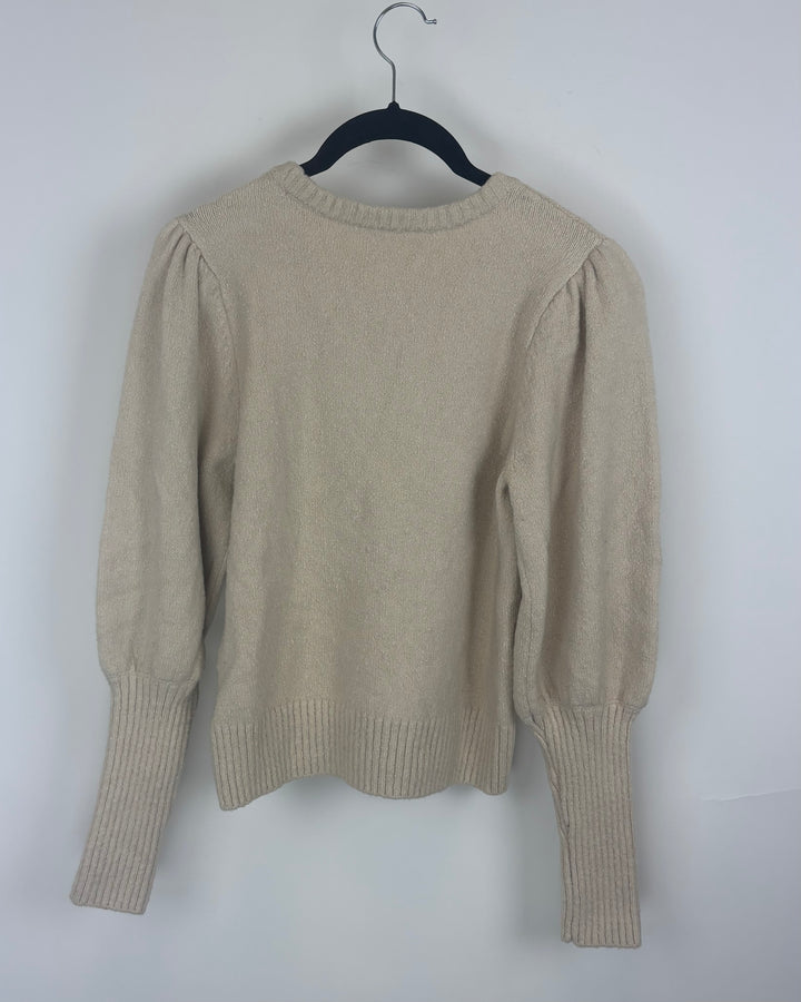 Tan Balloon Sleeve Sweater - Extra Small