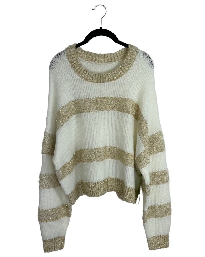 White Striped Sweater - Size 6/8