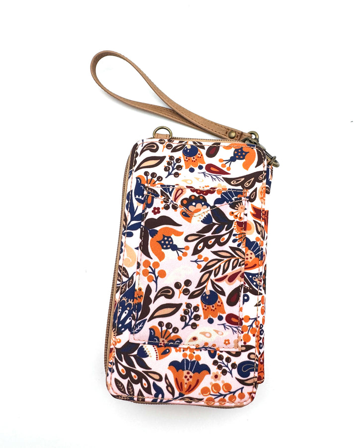 Pink Abstract Pattern Wallet/Wristlet/Crossbody Bag
