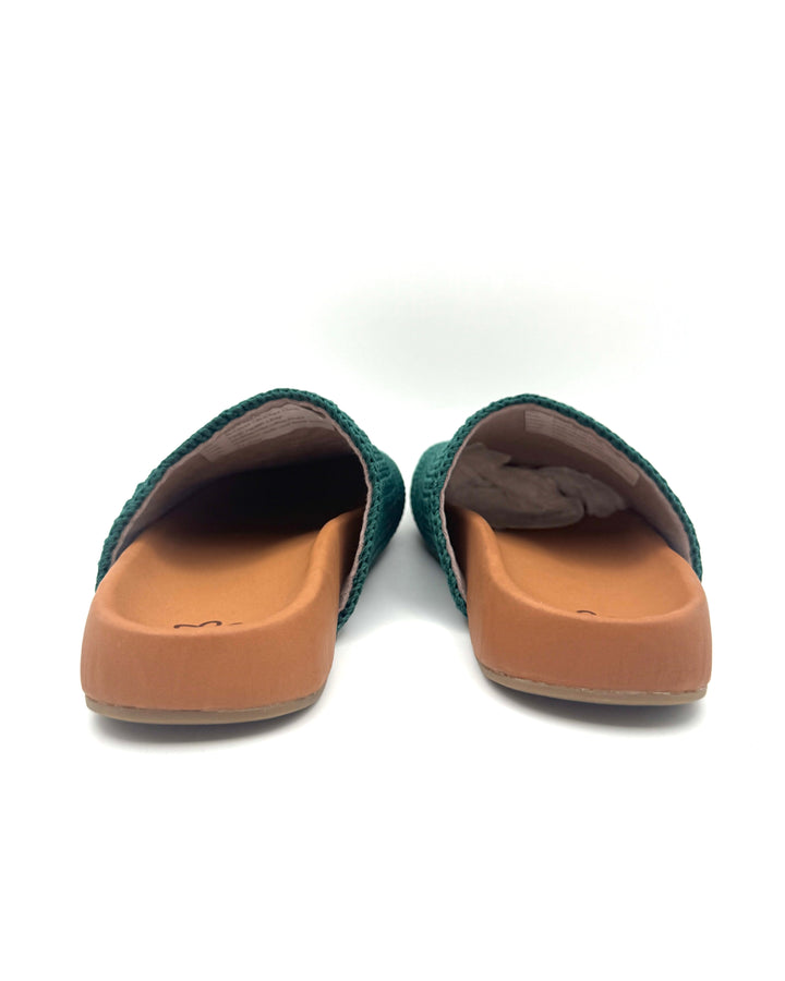 Dark Green Crochet Clogs - Size 6