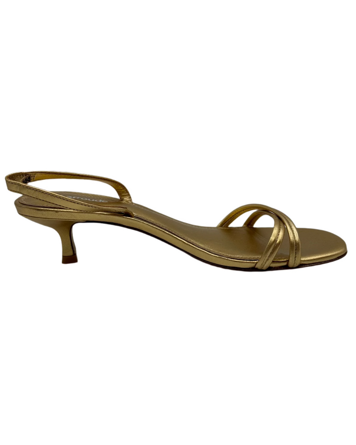 Gold Leather Kitten Heel - Size 11