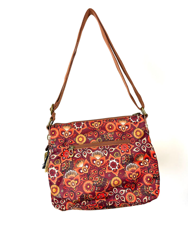 Red Floral Crossbody Bag