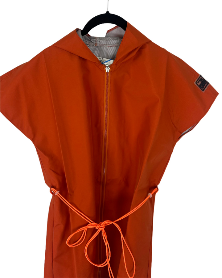 Orange Short Sleeve Raincoat With Bungee Belt - Size 2/4,  4/6, and 6/8
