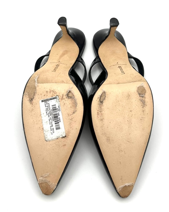 Black Patent Leather Mules - Size 7 and 8