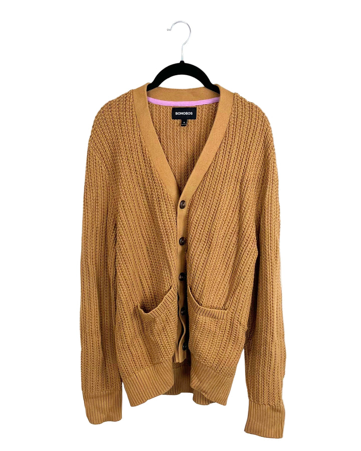 Open Knit Brown Cardigan - Mens Medium / Womens Large