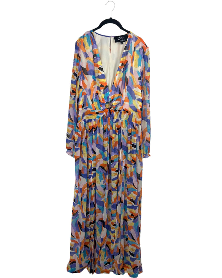 Multicolor Abstract Dress - Size 1X