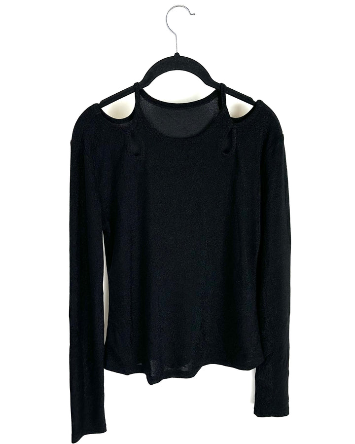 Black Cold Shoulder Top - Size 2/4