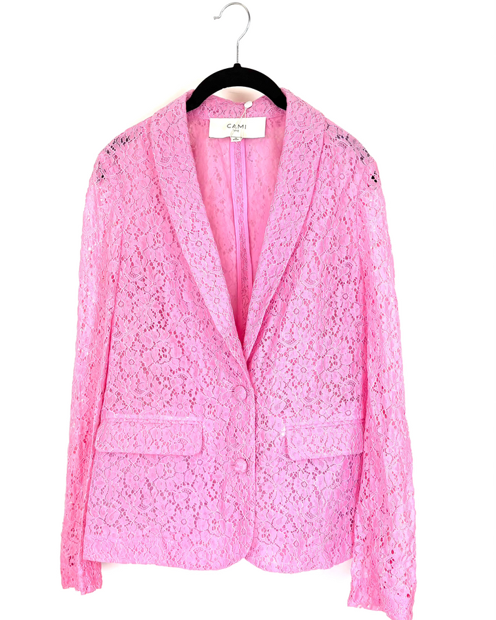 Pink Lace Blazer - Size 2/4