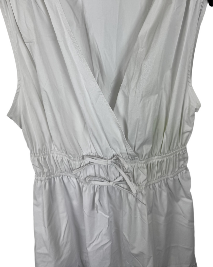 Sleeveless Long White Tiered Dress - Size 2/4