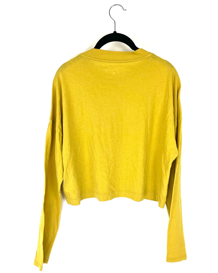 Mustard Yellow Calvin Klein Cropped Long Sleeve - Size 2/4