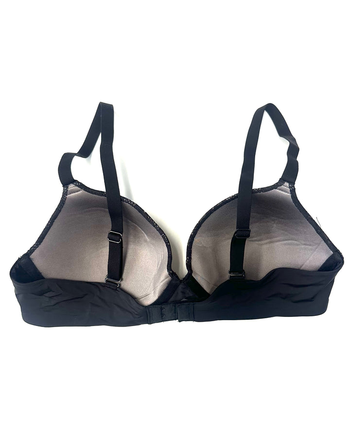 Charcoal Black Floral Lace Bra - 34B