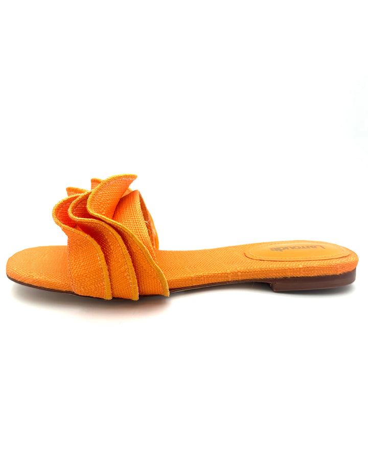 Orange Raffia Ruffle Sandal - Size 6.5