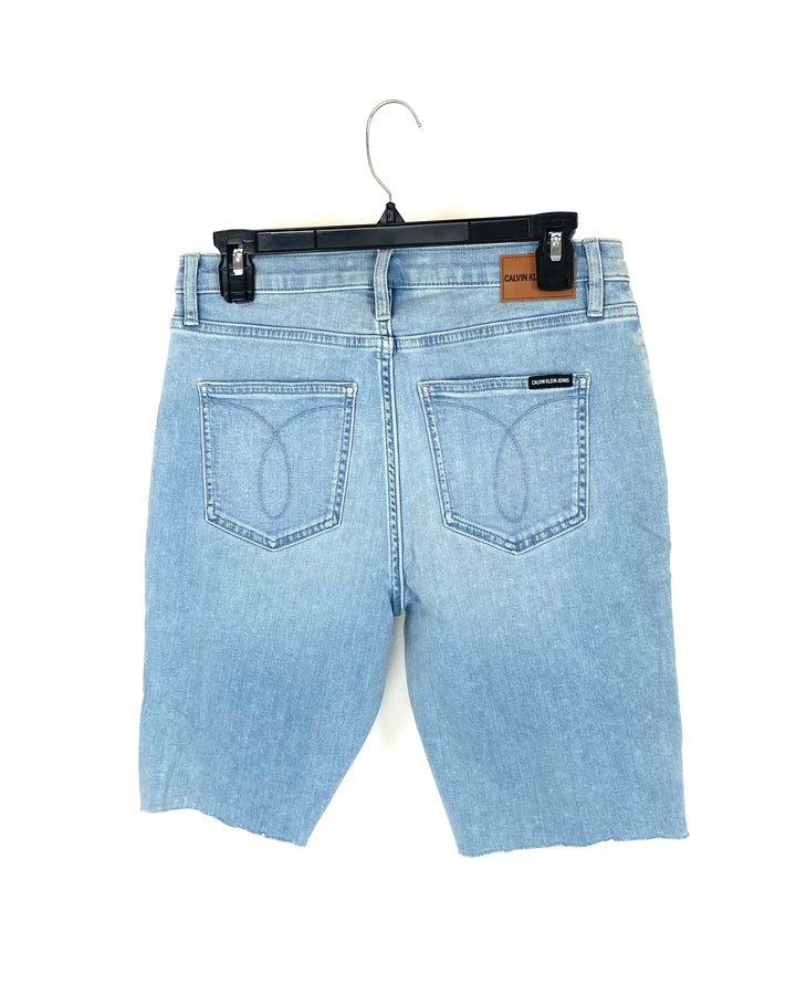 High Rise Light Wash Bermuda Shorts - Size 28