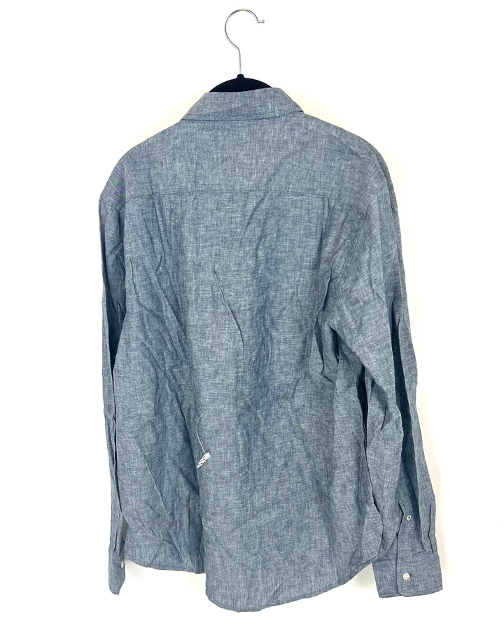 Mens Blue Heathered Shirt - Medium