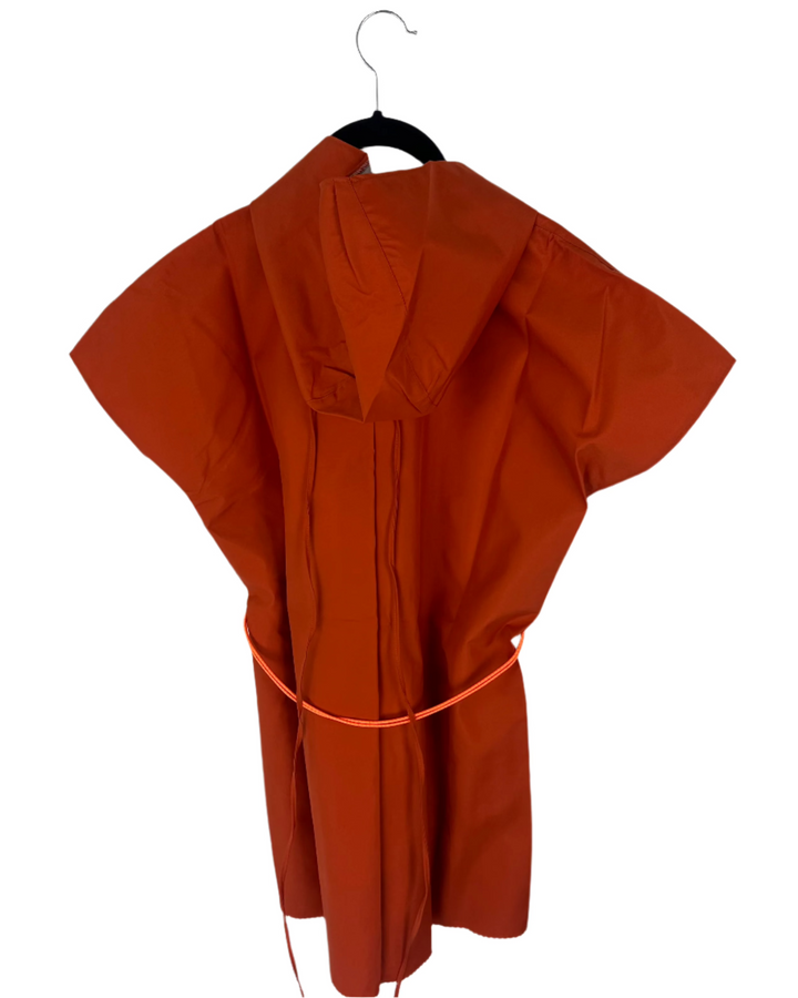 Orange Short Sleeve Raincoat With Bungee Belt - Size 2/4,  4/6, and 6/8