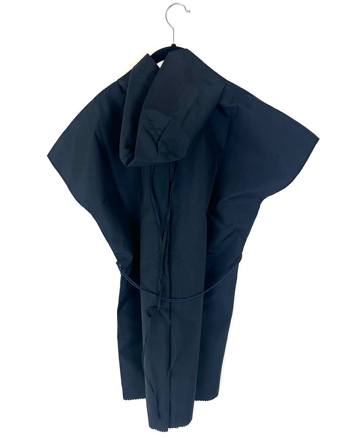 Dark Navy Short Sleeve Raincoat With Bungee Belt - Size 2/4,  4/6, 6/8, and 8/10