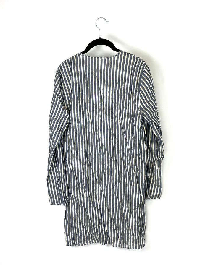 Blue and Gold Button Down - Small