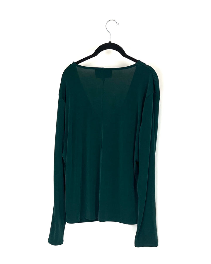 Green Long Sleeve Blouse - 3X