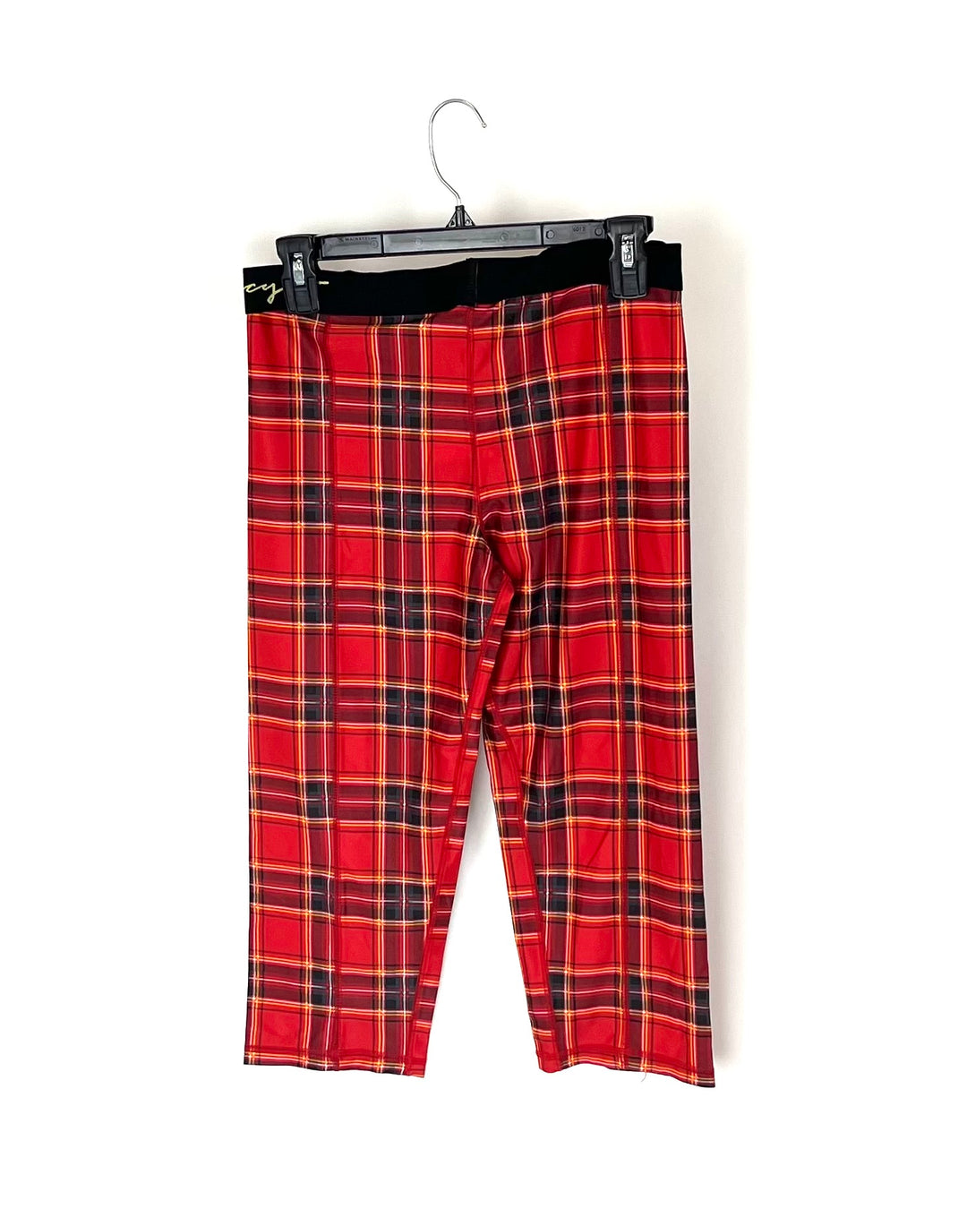 Red Plaid Cropped Leggings - Size 8/10