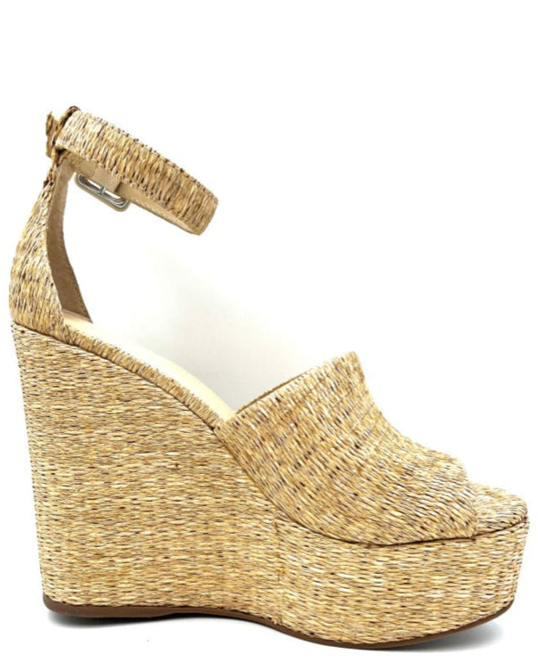 Tan Raffia Platform Wedge - Size 7.5 and 11