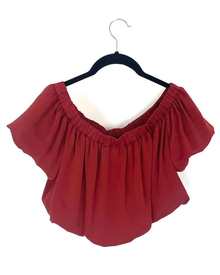Burnt Orange Off The Shoulder Top - Size 4/6