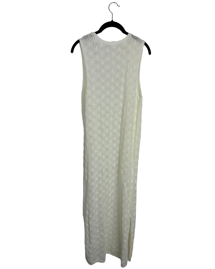 White Knit Sleeveless Robe - Size 6/8