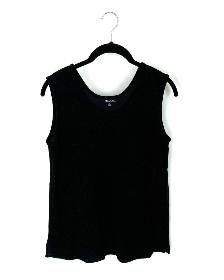 Metallic Black High Knit Tank Top - Size 2/4