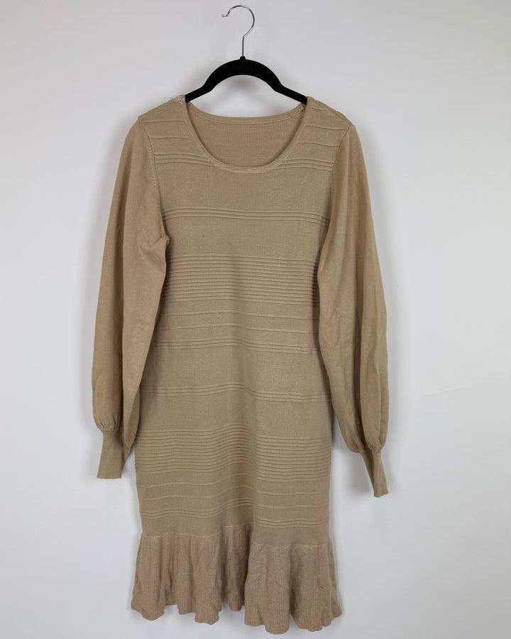 Beige Long Sleeve Dress - Size 6/8