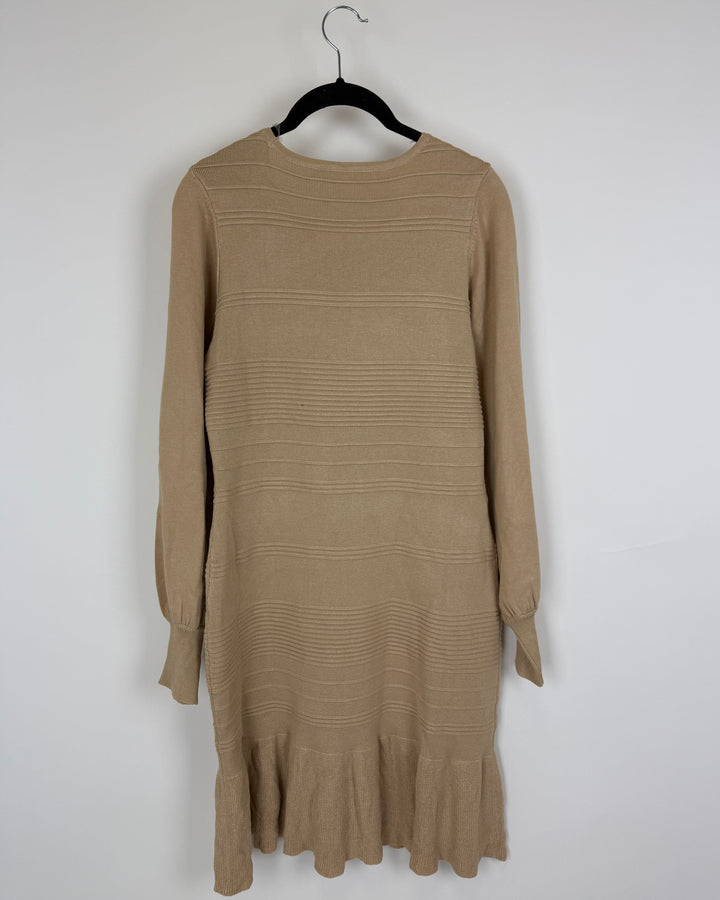 Beige Long Sleeve Dress - Size 6/8