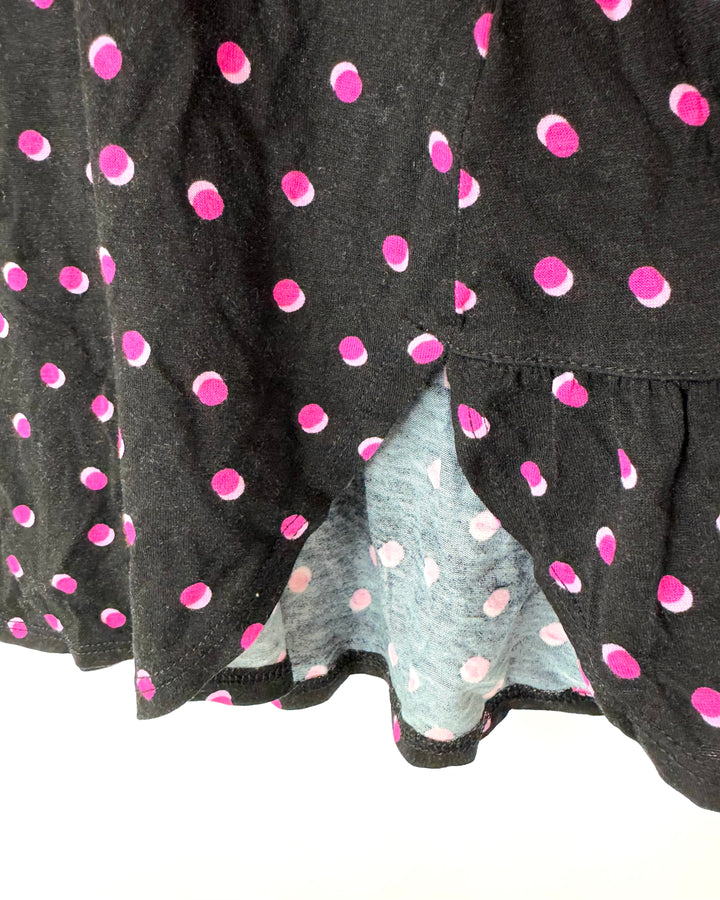 Black and Pink Polka-Dot Pajama Set - Size 2/4