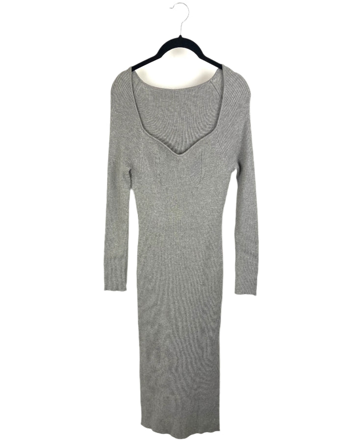 Gray Long Sleeve Sweater Dress - Size 2/4