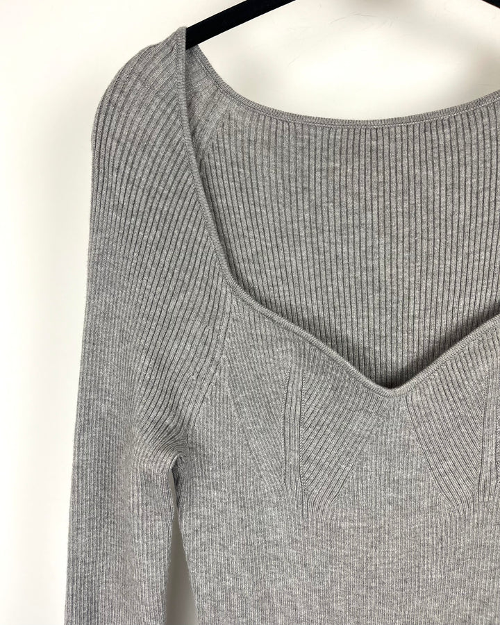 Gray Long Sleeve Sweater Dress - Size 2/4
