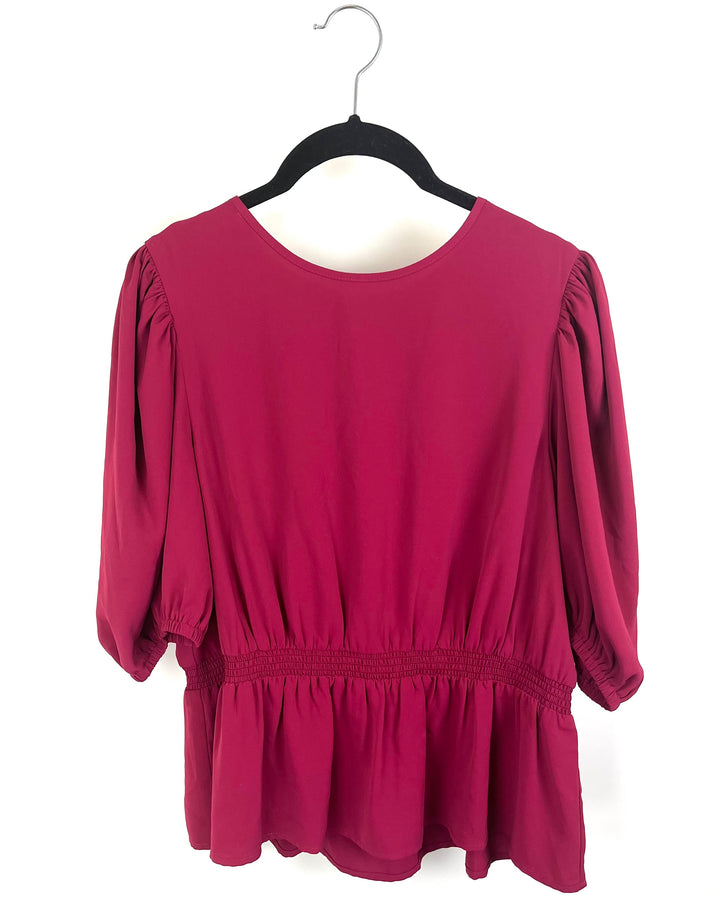 Wine Red 3/4 Sleeve Blouse - Size 2/4