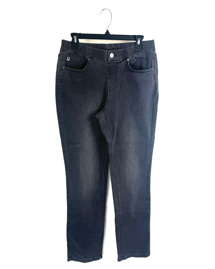Dark Grey Straight Leg Jeans - Size 12