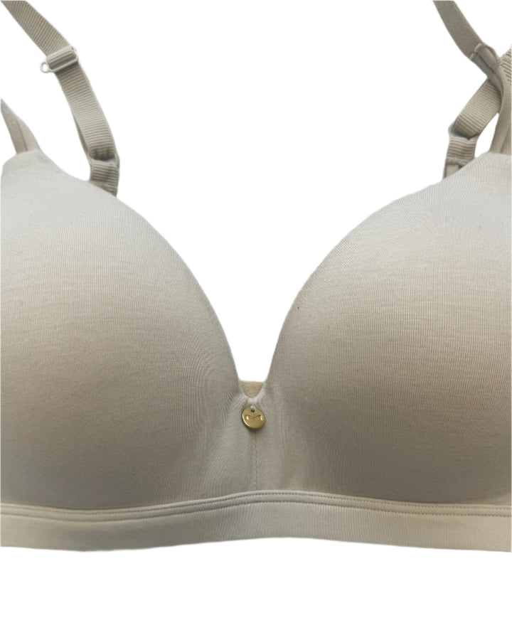 Beige Wireless T-Shirt Bra - Size 34B