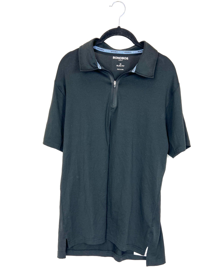 MENS Black Golf Shirt - Standard Medium and Slim Medium
