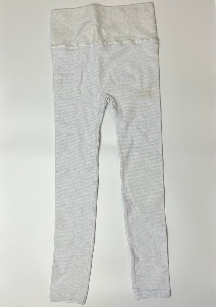 Light Grey Metallic Leggings - Size 0/2