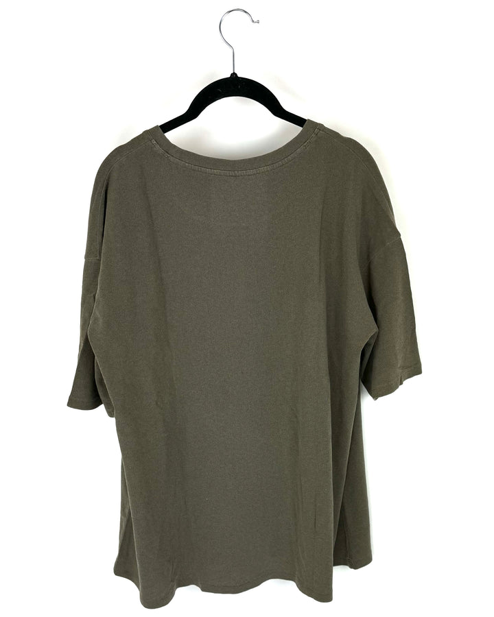 Dark Grey Oversized Love Graphic T-Shirt - Small