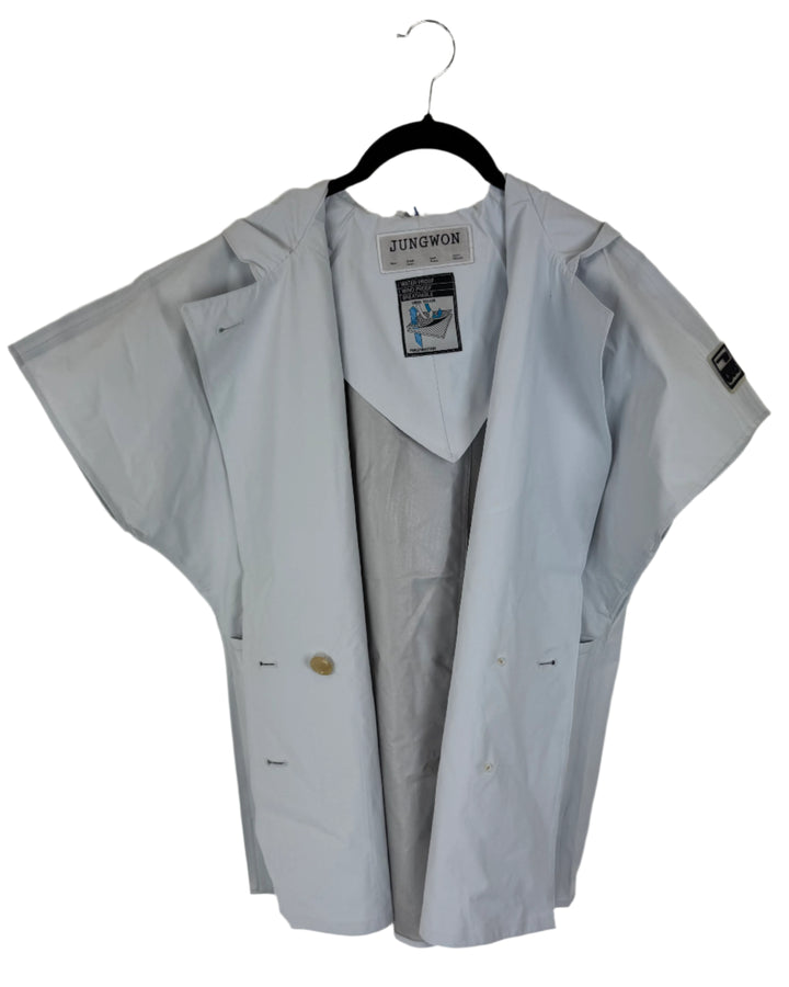 Pale Blue Short Sleeve Raincoat - Size 6 - 10