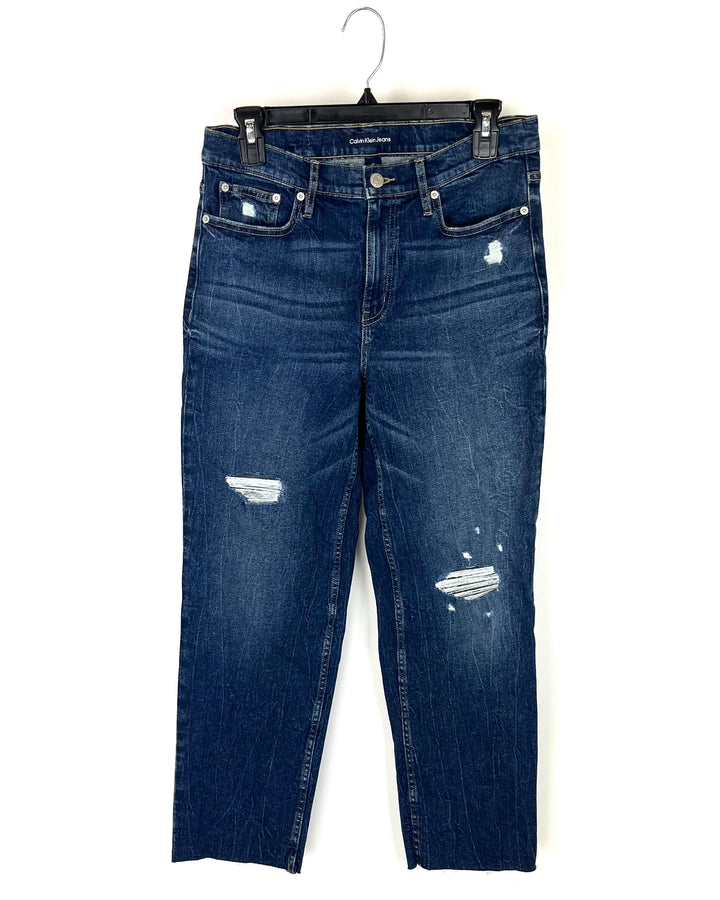 Dark Wash Ripped Jeans - Size 28