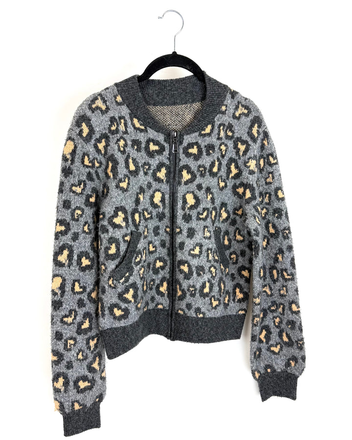 Marled Grey Zipper Sweater - Size 0/2